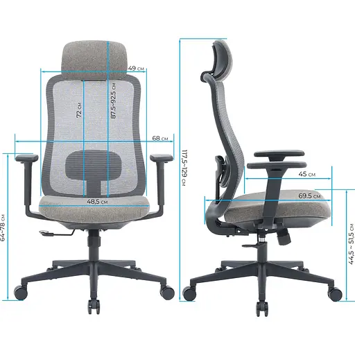 Офісне крісло OfficePro Wave OC599-B-DG-DG Black/Dark Gray [148648] - фото 15