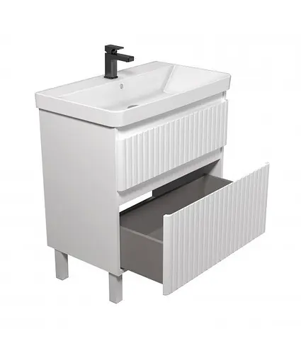 Тумба Мойдодир Fluffy 80-U з умивальником Vivace 80 Білий матовий - фото 3