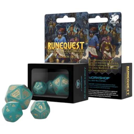 Набір кубиків RuneQuest Turquoise & gold Expansion Dice , 3 шт. (SRQE97)