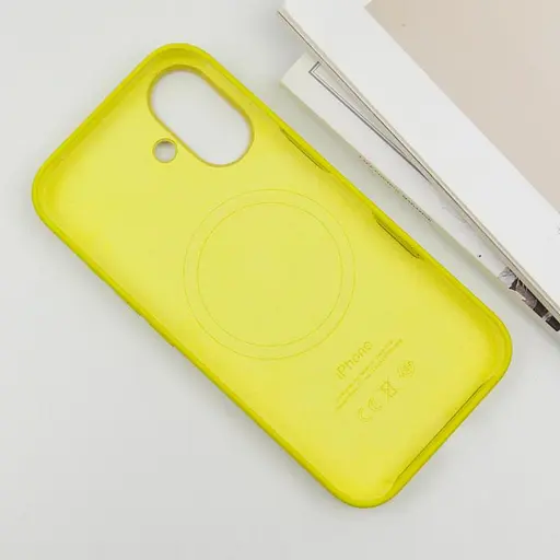 Чехол Epik Silicone case AAA с Magsafe и анимационной кнопкой для Apple iPhone 16, 6.1 Star Fruit - фото 5
