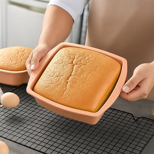 Квадратна силіконова форма для аерогрилю, духовки та мультипечі 24,5*26,5 см, Kitchen Master Бежевий 87450 - фото 3