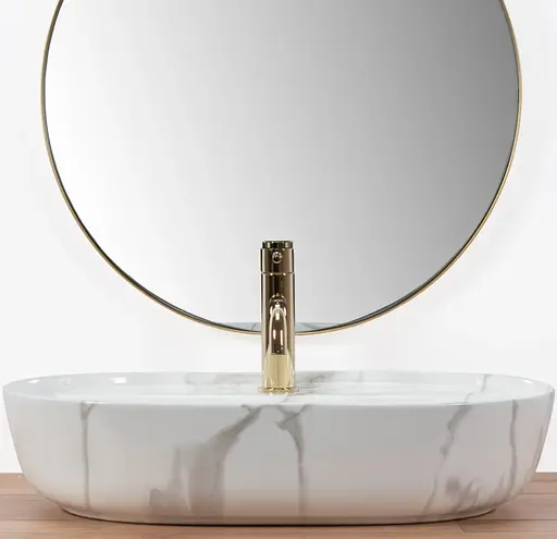 Умивальник Rea Aura 61 накладний marmo shiny REA-U8003, Мармур - фото 5