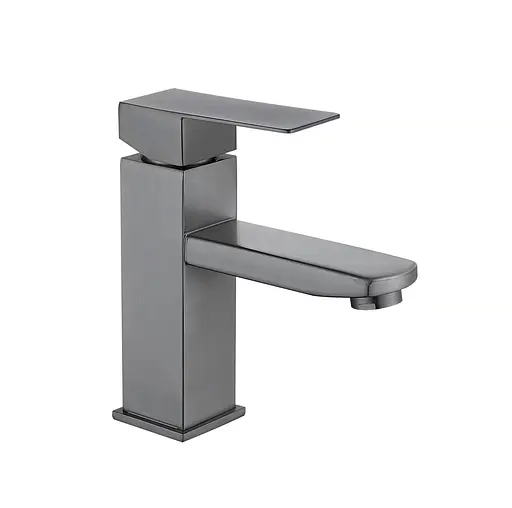 Змішувач для умивальника Wezer PRO1-02-GUNGREY збройова сталь Графітовий хром - фото 1