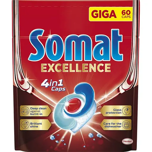 Капсули для миття посуду Somat Exellence 120 шт. (2 уп. х 60 шт.) - фото 2