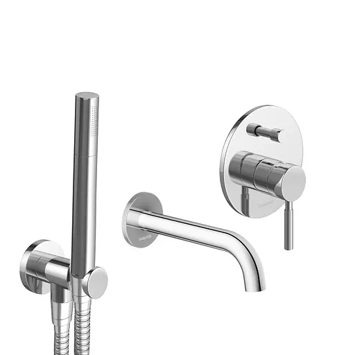 Смеситель для ванны Kohlman Roxin chrome + BOX скрытого монтажа KPL-QW210R Хром - фото 1