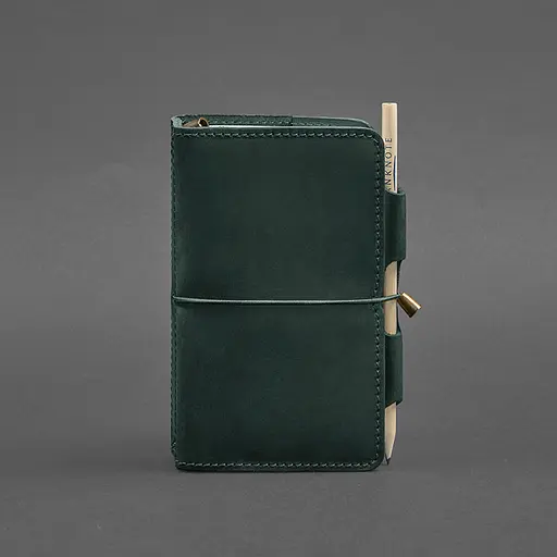 Шкіряний блокнот (Софт-бук) 3.0 зелений Crazy Horse - фото 6