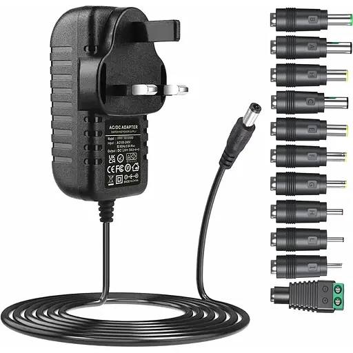 Універсальний адаптер змінного струму SZZKtech 12V 3A з 11 роз'ємами постійного струму AC на DC 12 Вольт 3Amps 2.5A 2A 1500mA