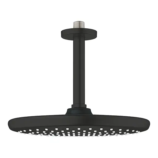 Верхний душ с потолочным душевым кронштейном 142 мм, 1 режим струи Grohe Tempesta 250 266692430, Черный матовый - фото 1