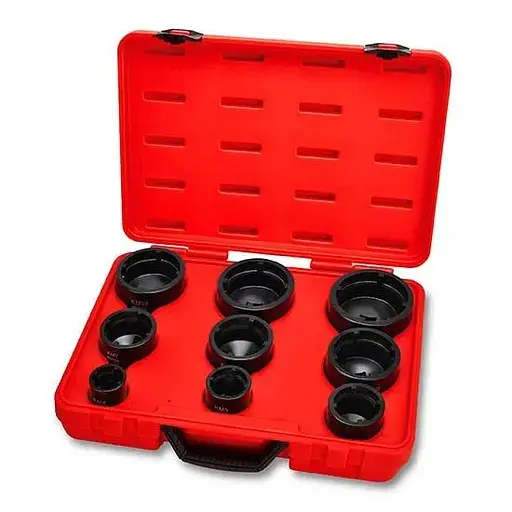 Набор головок для стопорных гаек с внутренними зубцами (KM4-KM12) 9 шт. Toptul hoz0014543 - фото 1