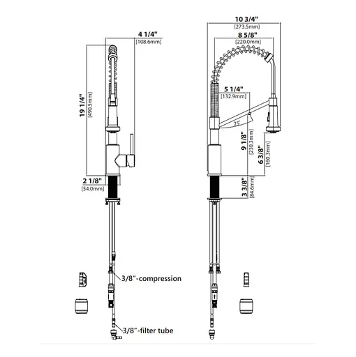 Змішувач для кухні на дві води Kraus Bolden KFF-1610BB Бронза - фото 7