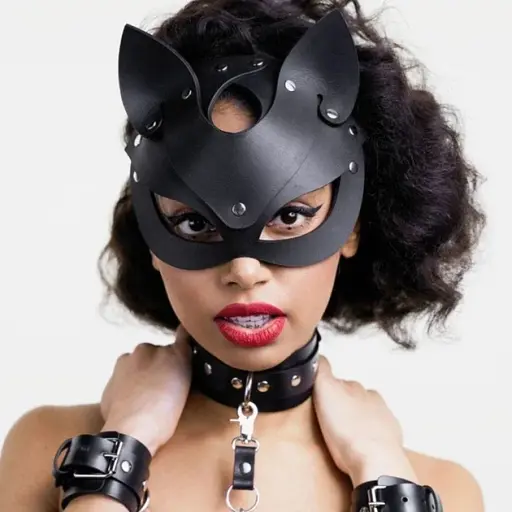 Маска для ролевых игр I’MCUM Fox Экокожа Черная (IM-SM230_fox) - фото 5