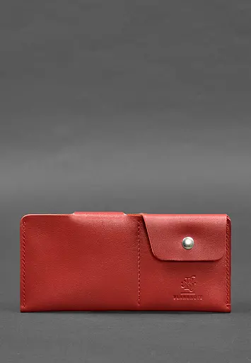 Шкіряне портмоне-купюрник 8.0 червоний краст - фото 2