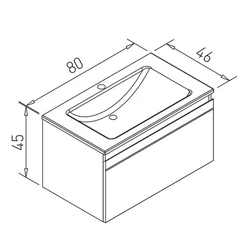 Тумба з умивальником Volle Classic Neo 80 см 1943.328007 Білий - фото 4