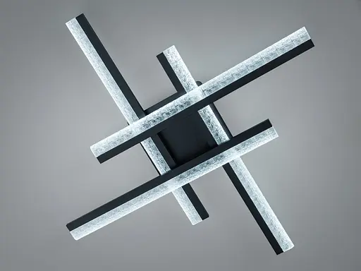 Стельова LED люстра Diasha MX3068 57W чорний акрилові розсіювачі сучасний дизайн - фото 2