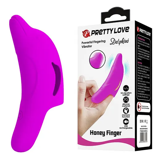 Насадка на палец с вибрацией Pretty Love Delphini 9.8 см пурпурный - фото 11