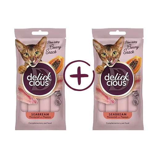 Ласощі для котів Delickcious дорада, папая (1+1) 120 г