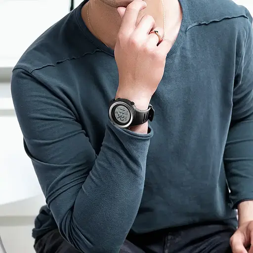 Спортивний чоловічий наручний годинник Skmei 1394 sun (Чорний з білим) - фото 7