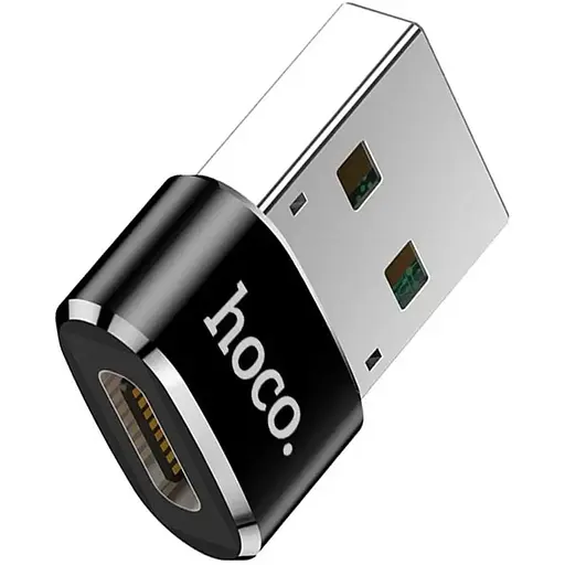 Адаптер переходник Hoco UA6 USB to Type-C F черный