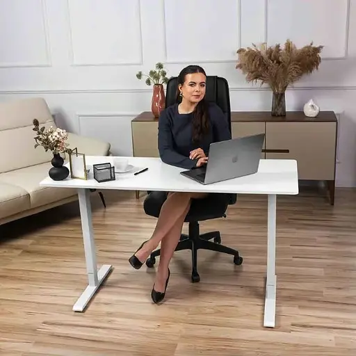 Компьютерный стол с регулируемой высотой Di Volio Rapalo белый - фото 2