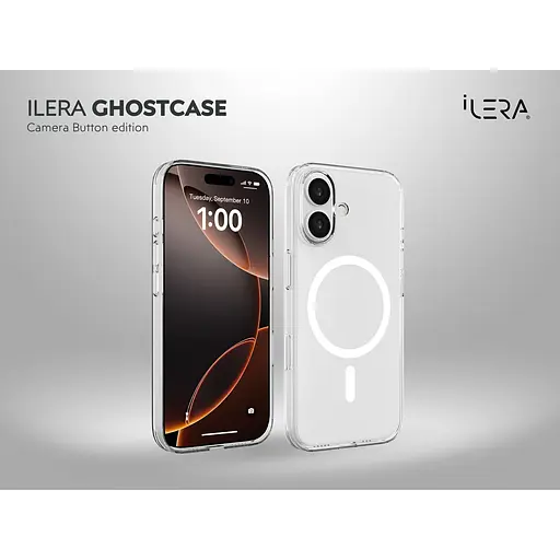 Чохол iLera GhostCase Camera Button with MagSafe для Apple iPhone 17 Transparent ILGCAClCaBk17 (150392) - фото 6