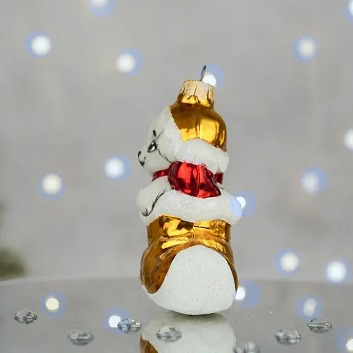 Ялинкова прикраса Санта Шоп Песик в чобітку скло (4820001180251) - фото 4