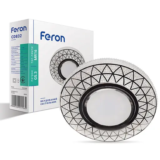 Вбудований світильник Feron CD832 під лампу з підсвіткою прозорий - фото 1