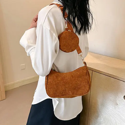 Вельветовая сумка через плечо с кошельком Lilly P4-9620C