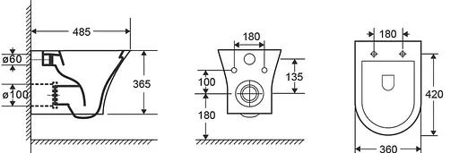 Комплект инсталляция Volle i-Frame 3в1 i9120C + унитаз Volle Cadiz с сиденьем Slim slow-closing клавиша хром 1339.001000+i9120C, Белый - фото 3