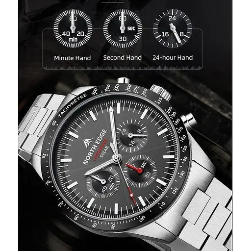 Чоловічий водостійкий наручний годинник North Edge Long Wings 5 Bar - фото 8