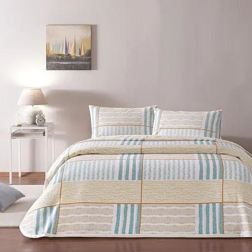 Постільна білизна з покривалом-піке Willow Sari / простирадло на резинці Tac pbe0051409 - фото 1