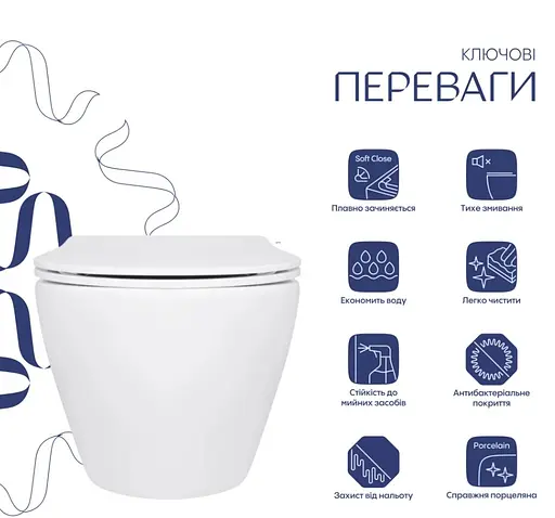 Унитаз подвесной Qtap Jay Ultra Quiet White, с сиденьем Slim Duroplast/Soft-close/Release QT07335175W - фото 2