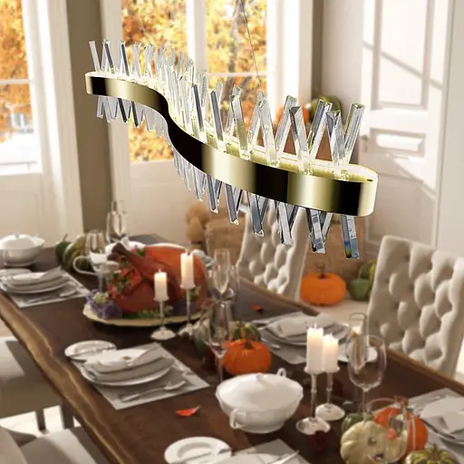 Видовжена люстра з кришталевоподібними паличками Line.F 7006-1000S - фото 3