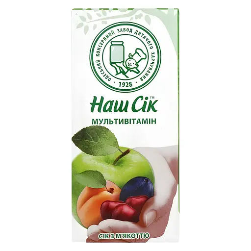 Упаковка сока Наш Сік Мультивитамин с мякотью 5.94 л (0.33 л х 18 шт.) - фото 2