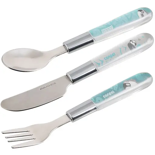 Набор столовых приборов Canpol babies Exotic Animals из нержавеющей стали синий (9/477_blu2) - фото 2