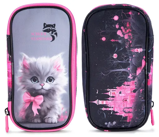 Пенал шкільний для дівчинки з Котиком м'який School Standard (PSS-111)