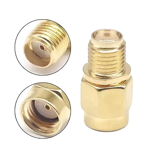 Перехідник з RP-SMA male на SMA female без штирків з 2-х сторін