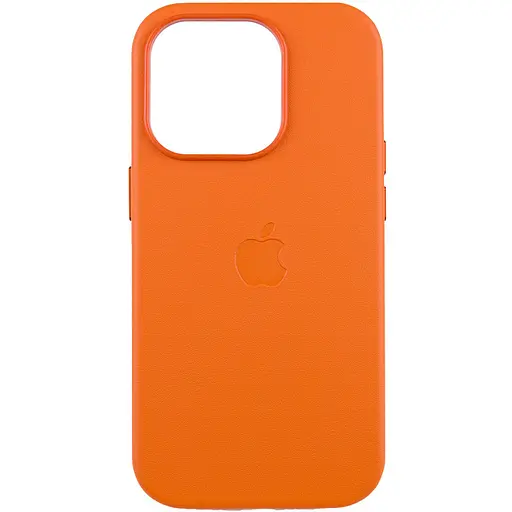 Кожаный чехол Leather Case AAA with MagSafe and Animation для Apple iPhone 14 Pro 6.1 Orange