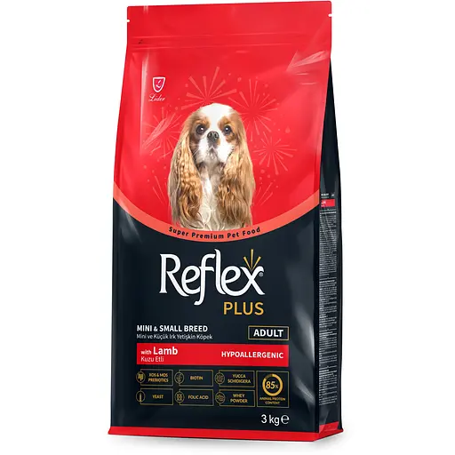Сухий корм для собак малих порід Reflex Plus повноцінний та збалансований з ягням 3 кг 