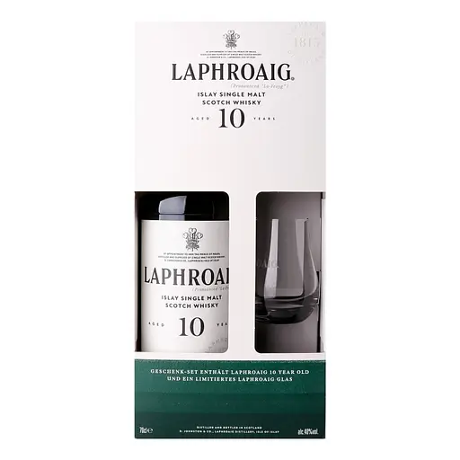 Виски Laphroaig 10 y.o. с бокалом для виски 40% 0.7 л 