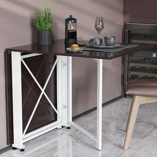 Стіл-книга трансформер Оріон 2 Ferrum-decor 750x1520x730 Білий метал ДСП Венге Магія 16 мм (FRD-105427)