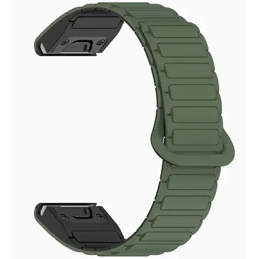 Ремінець DK CDK для Garmin Descent Mk3i 51mm 26mm Silicone Shaped Magnetic Band 2 шт. (019625) (green / black) - фото 2