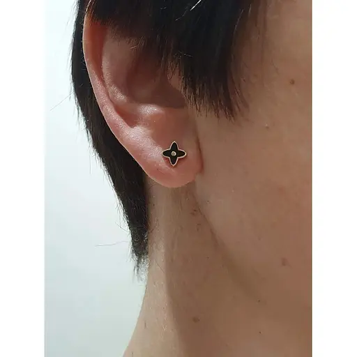 Золоті сережки-пуссети Ювелірне виробництво А. Долина з емаллю. 120932 - фото 2