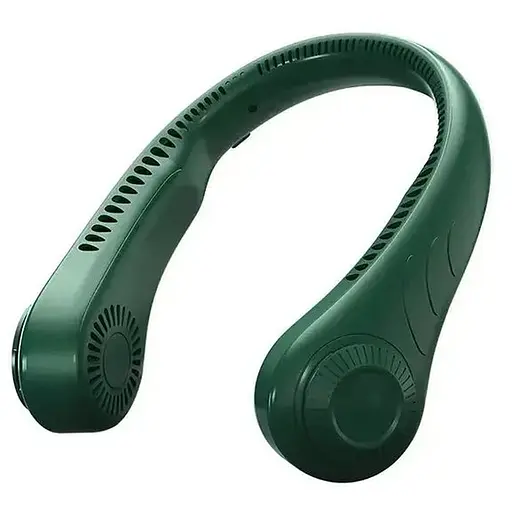 Вентилятор портативный на шею с аккумулятором Зеленый 5 Вт
