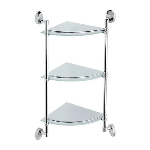 Полка стеклянная угловая 3-ярусная ZERIX LR3307-3 (LL1437) - фото 1