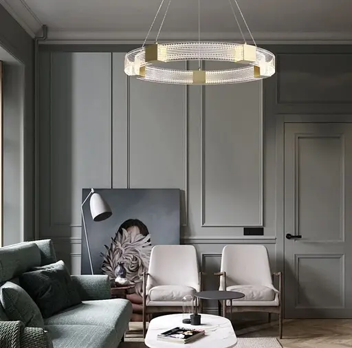 Люстра Round Dome у золотому каркасі Line.F Діаметр 60см - фото 1