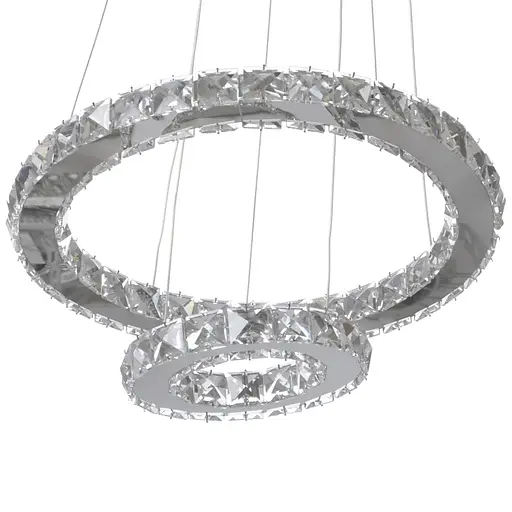Люстра підвісна Brille в хол з пультом для холу LED 48W WW+NW+CW CH (BR-988S/2) - фото 3