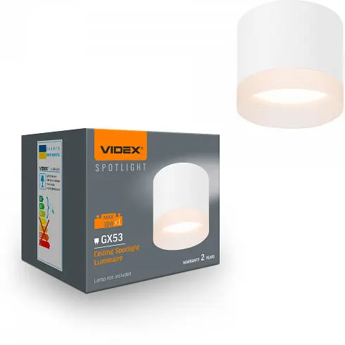 Світильник Videx під лампу GX53 накладний Білий (VL-SPF25A-W) - фото 1