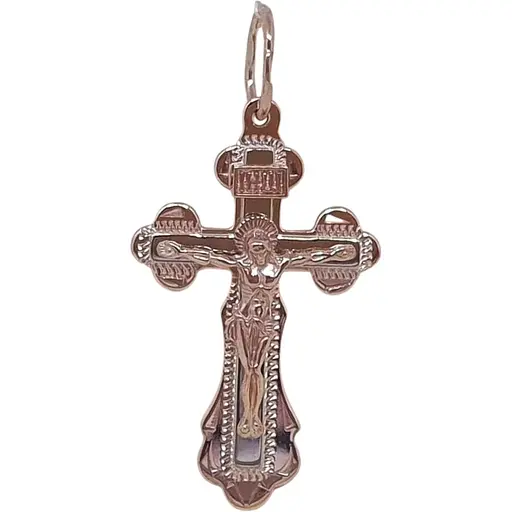 Золотий хрестик Харківська ювелірна фабрика. Розп'яття Христа. 107-А.ИН