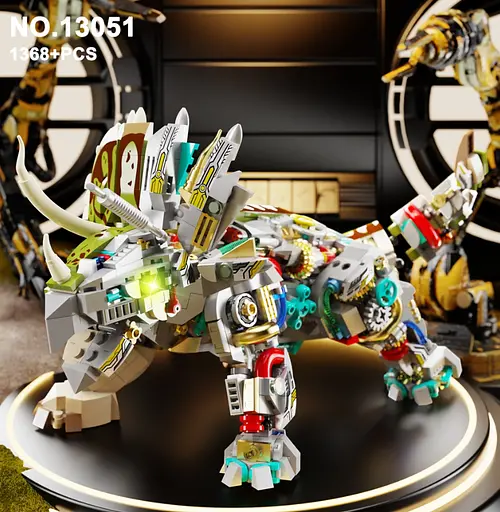Конструктор динозавр MJI Трицератопс з колекції Динозаври механічний великий дитячий 1368 деталей - фото 7