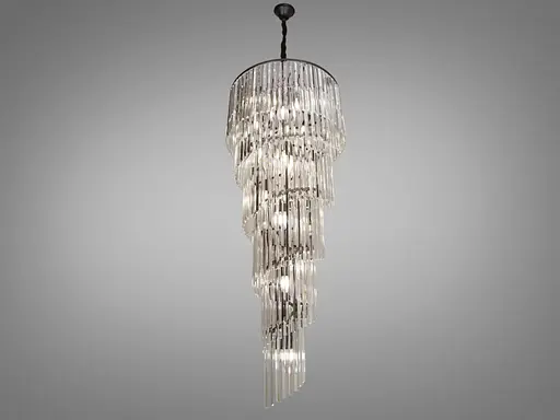 Сучасна кришталева люстра класика на 21 лампу, чорний колір - фото 1